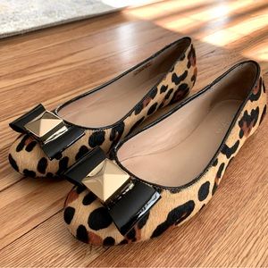 Kate Spade Tula Leopard Print Ballet Flats with Bow detail, size 6.5